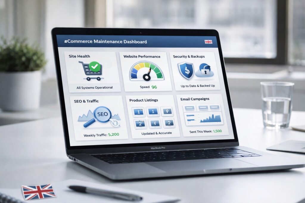 Monthly ecommerce website maintenance checklist 
for UK online stores 2026