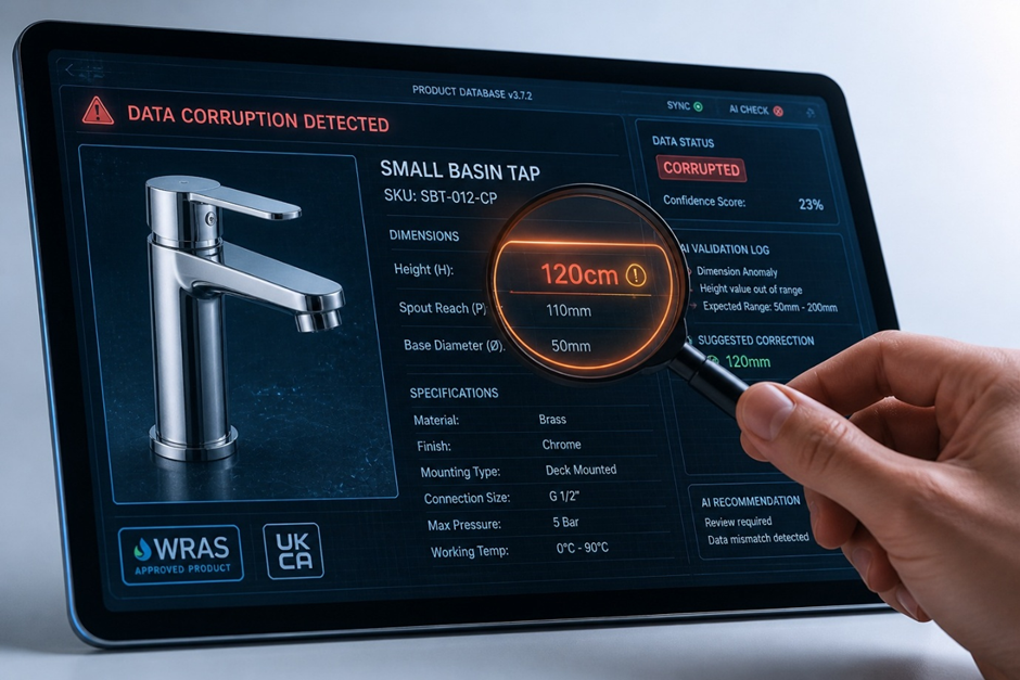 Ecommerce product data audit UK: identifying mm vs cm listing errors.